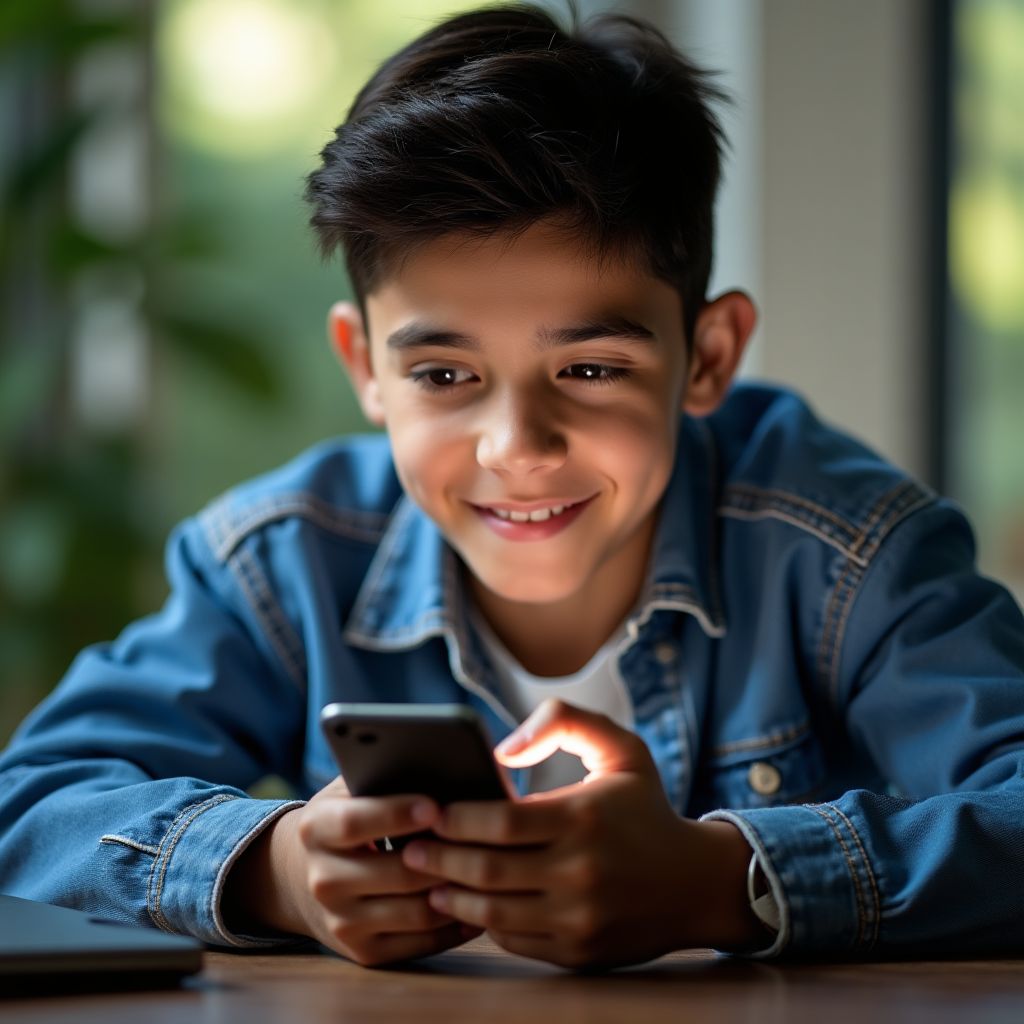 Adolescente utilizando aplicación financiera